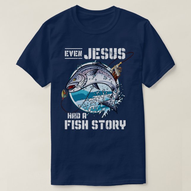 Camiseta Christian Fish Story Jesus Cristo (Frente do Design)