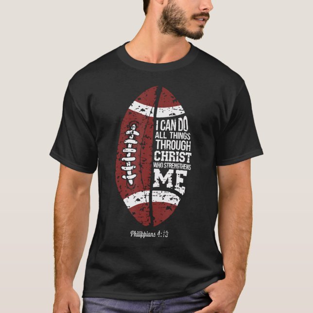 Camiseta Christian Football I Can Do All Things Religious F (Frente)