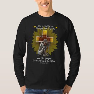 Camiseta Christian For Women Cross Bíblia Verso Sunflower
