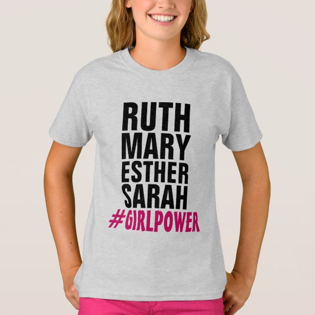 CAMISETA CHRISTIAN GIRL POWER (RUTH MARY ESTHER SARAH) (Frente)