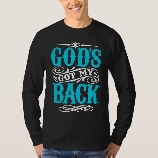 Camiseta Christian God's Got My Back Christian Jesus Men Wo (Frente)