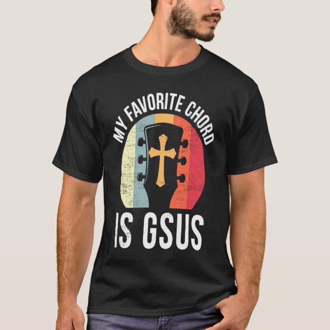 Camiseta Christian Guitar Player Jesus My Favorite Chord Gu (Frente)