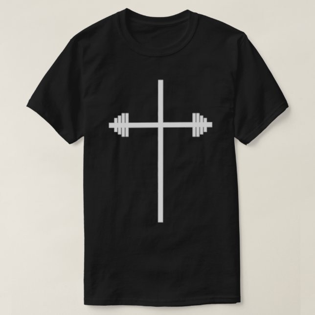 Camiseta Christian Gym Strength Training Powerlifting Faith (Frente do Design)