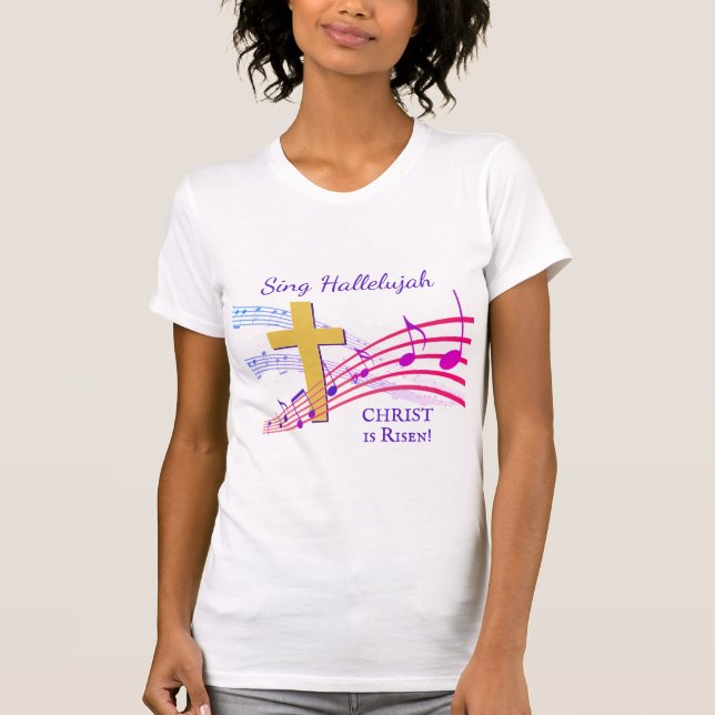 Camiseta Christian HALLELUJAH CRISTO RISEN Páscoa (Frente)