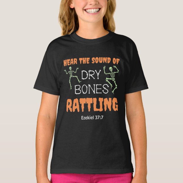 Camiseta Christian Halloween DRY BONES RATTLING Kids (Frente)