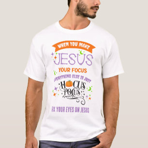 Camiseta Christian Halloween FOCA NO JESUS Hocus Pocus