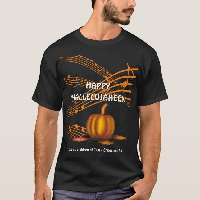 Camiseta Christian Halloween HELLELUJAHEEN | Abóbora (Frente)