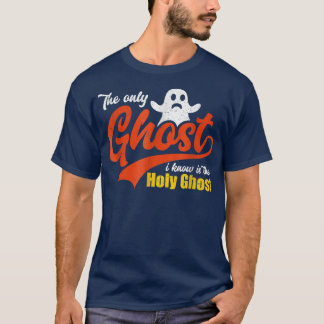 Camiseta Christian Halloween O Único Fantasma Que Sei É O H