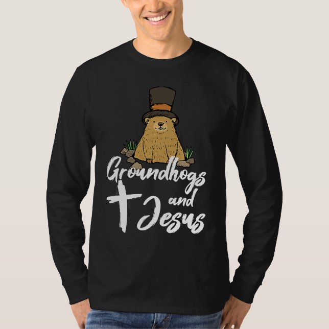 Camiseta Christian Happy Groundhog Day 2022 Jesus (Frente)