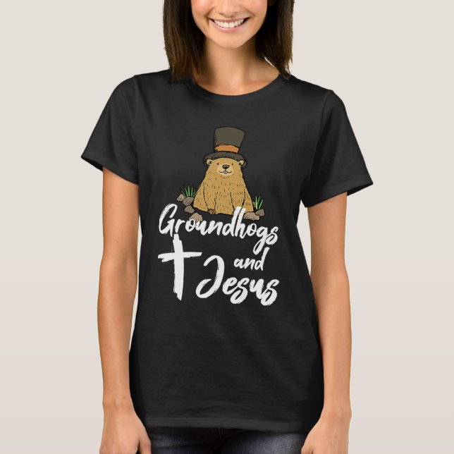 Camiseta Christian Happy Groundhog Day 2022 Jesus (Frente)