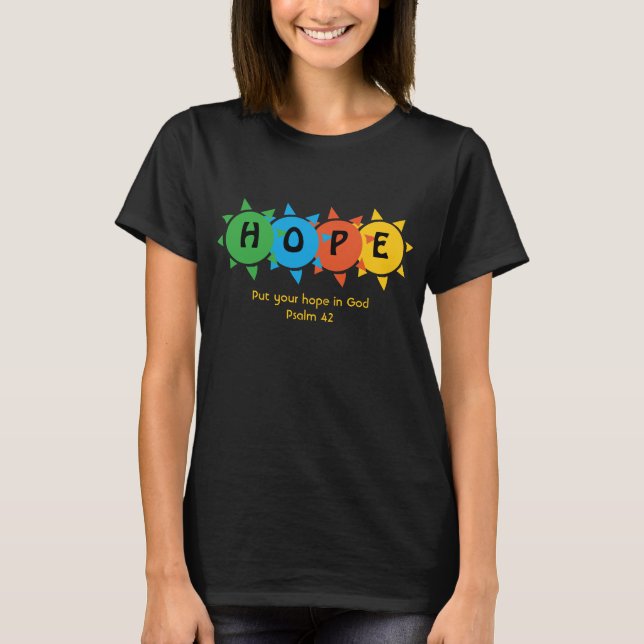 Camiseta Christian HOPE EM DEUS Salm 42 PERSONALIZADO (Frente)