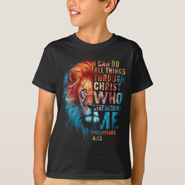 Camiseta Christian I Can Do All Thing Through Christ Lion F (Frente)