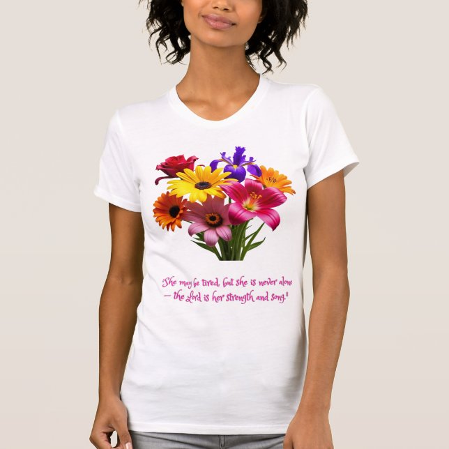 Camiseta Christian Inspirational Floral Mother T-Shirt (Frente)
