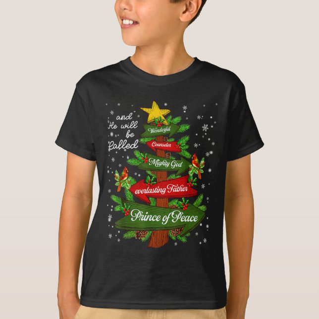 Camiseta Christian Jesus Christmas Tree Pajamas Xmas Men Wo (Frente)