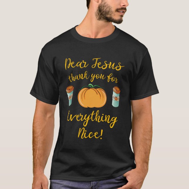 Camiseta Christian Jesus coffee pumpkin spice latte everyth (Frente)