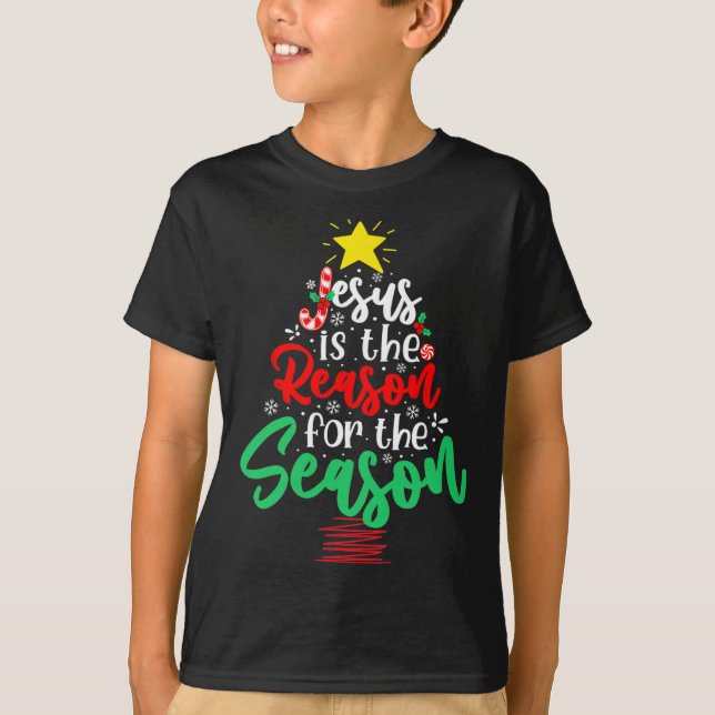 Camiseta Christian Jesus É A Razão Da Árvore De Natal (Frente)