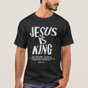 Camiseta Christian Jesus É Rei João 14 6 Versos Homens Bíbl