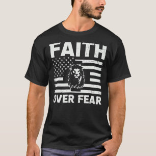 Camiseta Christian Jesus Faith Sobre O Medo Da Leão Religio