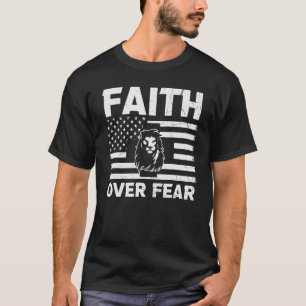 Camiseta Christian Jesus Faith Sobre O Medo Da Leão Religio