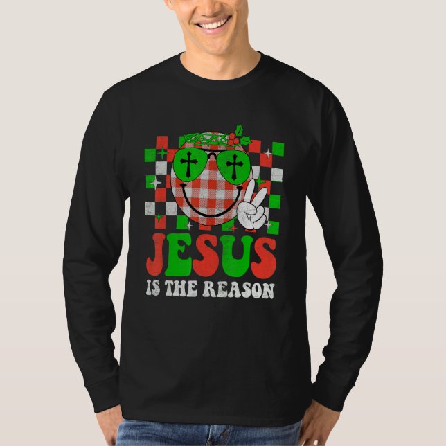 Camiseta Christian Jesus Is The Reason Christmas Stocking S (Frente)