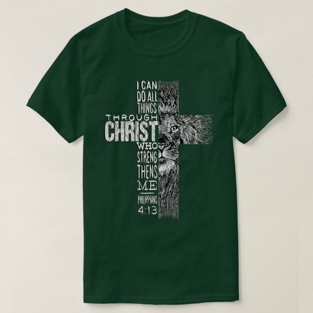 Camiseta Christian Jesus Leão de Tribo Judah Cross Lion de  (Frente do Design)