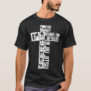Camiseta christian jiu jitsu este menino corre em jesus e j