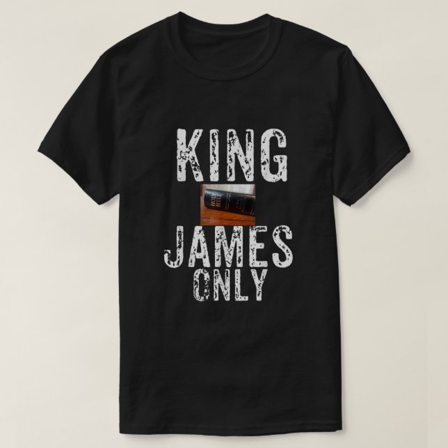 Camiseta Christian King James Apenas Bíblia1268 (Frente do Design)