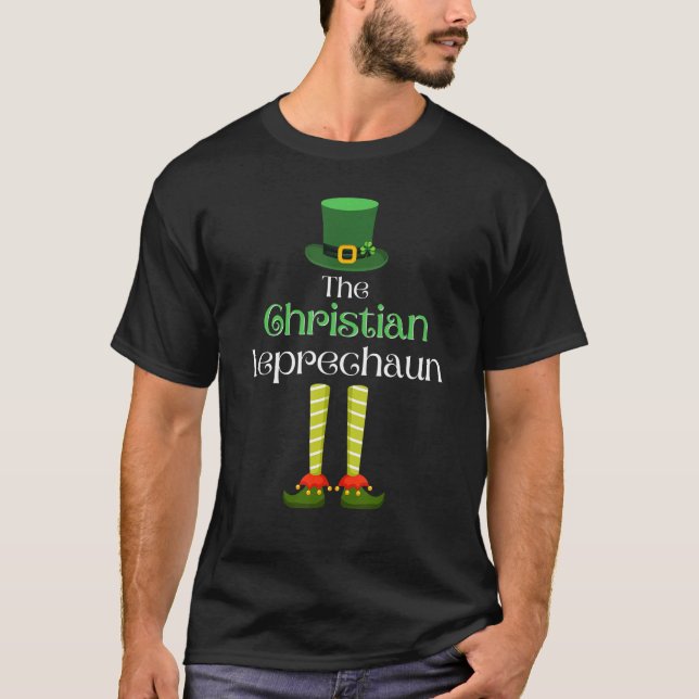 Camiseta Christian Leprechaun Matching Family Group St. Pat (Frente)