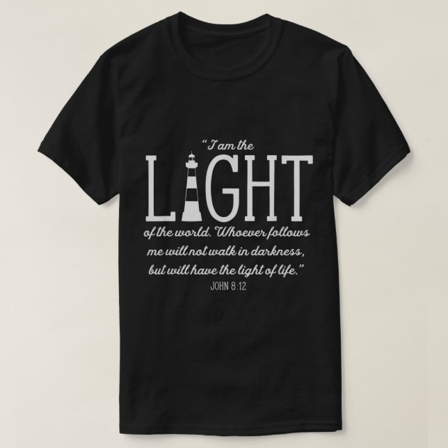 Camiseta Christian Lighthouse I am the Light of the World J (Frente do Design)