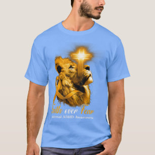 Camiseta Christian Lion cruza a fé sobre o medo do TDAH nac
