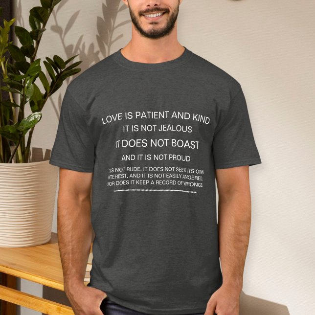 Camiseta Christian Love T-Shirt 1 Corinthians 13:4-7  (Criador carregado)