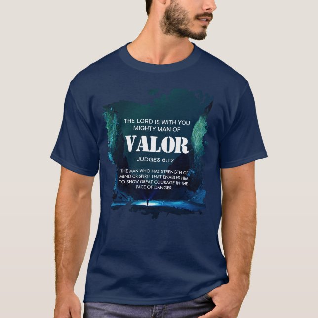 Camiseta Christian MIGHT MAN OF VALOR (Frente)