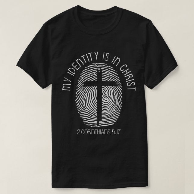 Camiseta Christian Minha Identidade Está Na Bíblia De Jesus (Frente do Design)