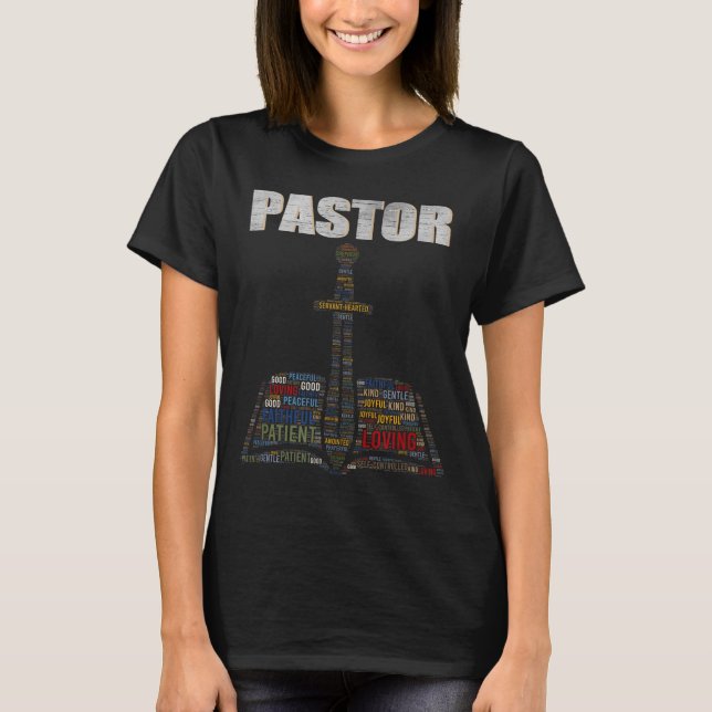 Camiseta Christian Minister Word Cloud Church Pastor Apprec (Frente)