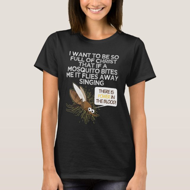 Camiseta Christian Mosquito  Gag Jokes Religious Christian  (Frente)