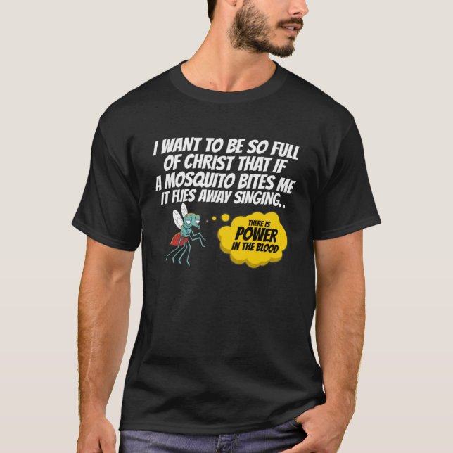Camiseta Christian Mosquito  Gag Jokes Religious Christian (Frente)