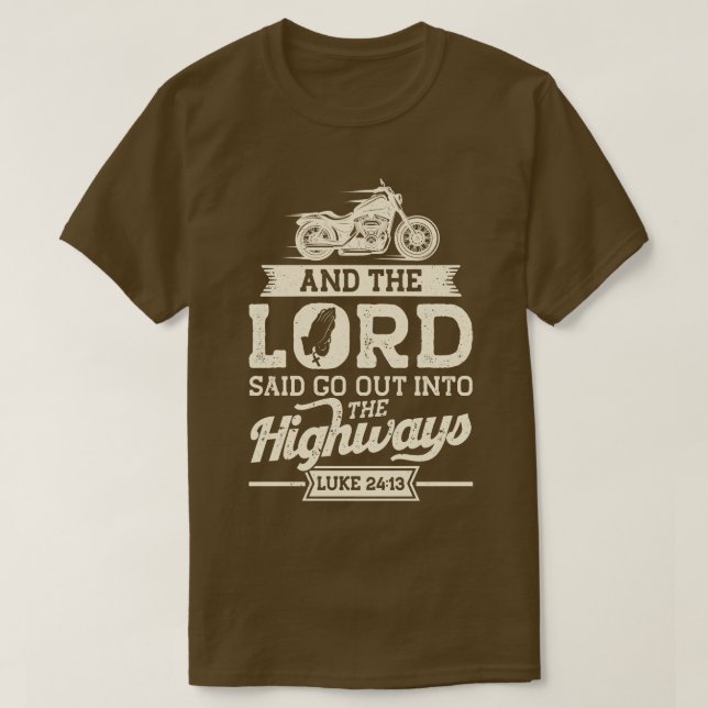 Camiseta Christian Motorcycle Biker E Lord Disseram Que Ir (Frente do Design)