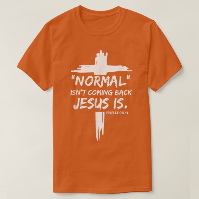 Camiseta Christian Normal Não Vai Voltar Jesus É Para Homen (Frente do Design)