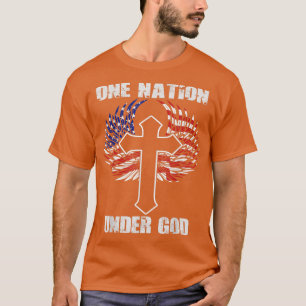 Camiseta Christian One Nation Sob a bandeira de Deus
