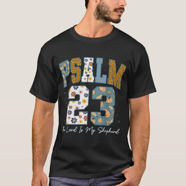 Camiseta Christian Psalm 23 Retro The Lord Is My Shepherd B (Frente)