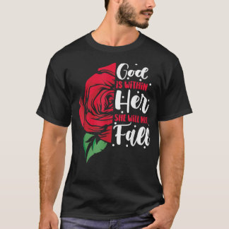 Camiseta Christian Psalm 465 Deus Está Dentro Dela Ela Vai 
