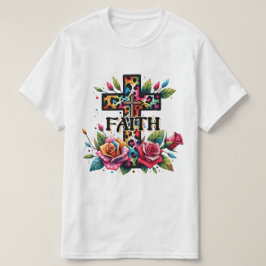 Camiseta Christian Rainbow Faith Cross