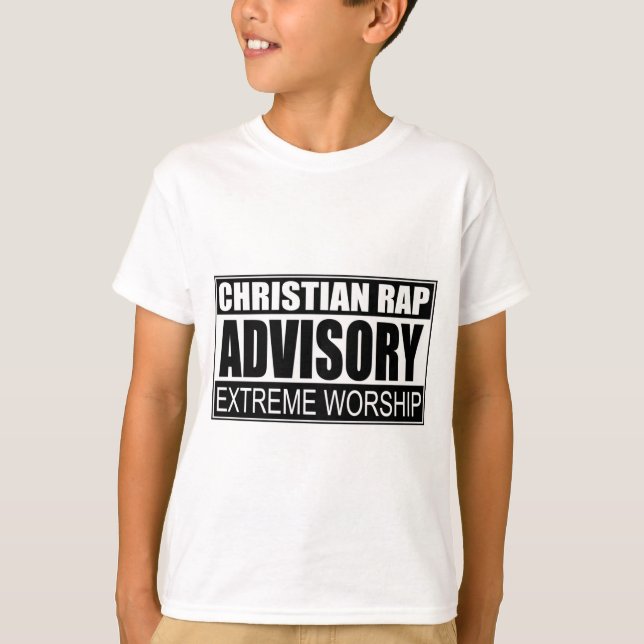 Camiseta Christian Rap Advisory... (Frente)