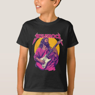 Camiseta Christian Retro Funny Cote Jesus Rock Música Básic