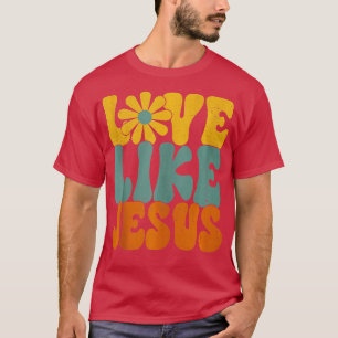 Camiseta Christian Retro Love Like Jesus Religião Fé Go