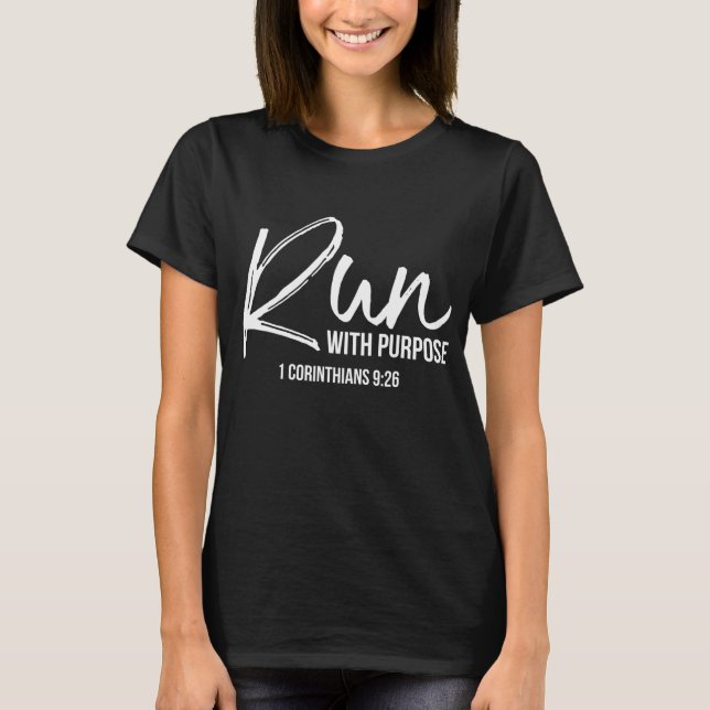 Camiseta Christian Runner Gift Runar Gear Run With Purpos (Frente)