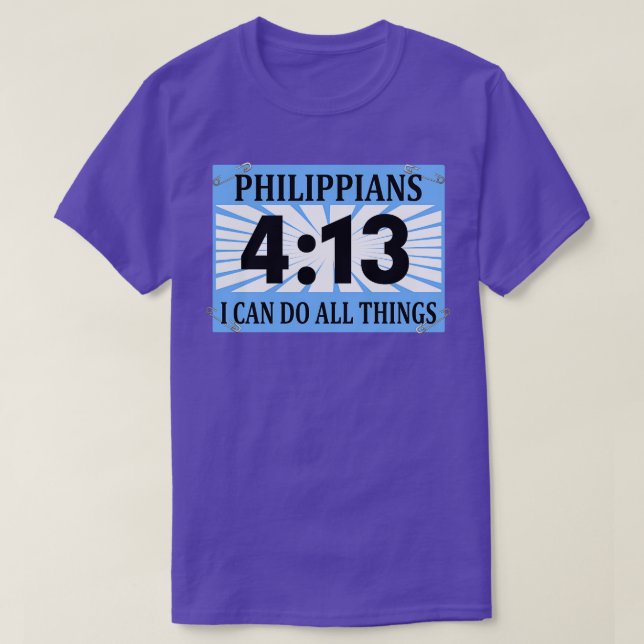 Camiseta Christian Runner Running Bib Philippians 413 I Can (Frente do Design)