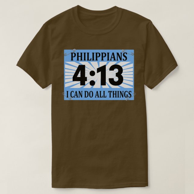 Camiseta Christian Runner Running Bib Philippians 413 I Can (Frente do Design)