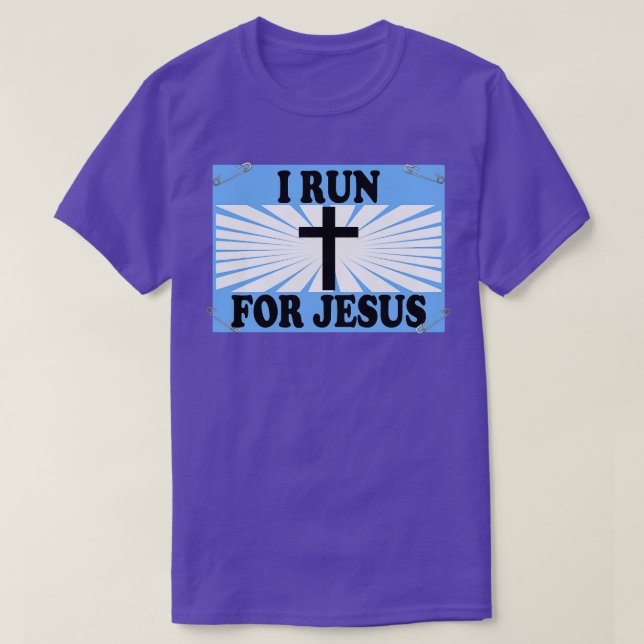 Camiseta Christian Running Gift I Run for Jesus Runner Gift (Frente do Design)