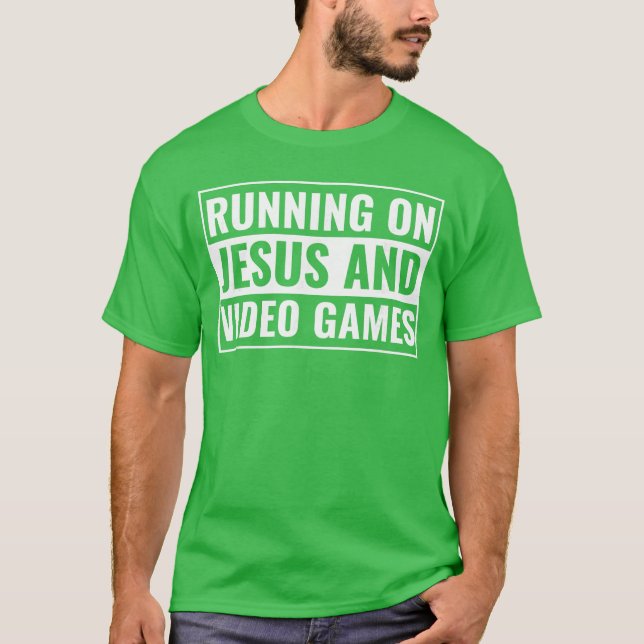 Camiseta Christian Shirt for Teen Boys Running on Jesus Vid (Frente)